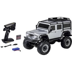 Carson Modellsport Land Rover Defender Zilver 1:8 RC auto Elektro Terreinwagen 4WD RTR 2,4 GHz