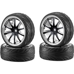 Carson Modellsport 1:10 Straatmodel Complete wielen On-Road 10-spaaks Zwart 4 stuk(s)